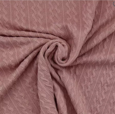 Ensemble Prénom Brodé en tissu maille de coton façon tricot jacquard Turban pompon + moufles + chaussons brodé assortis